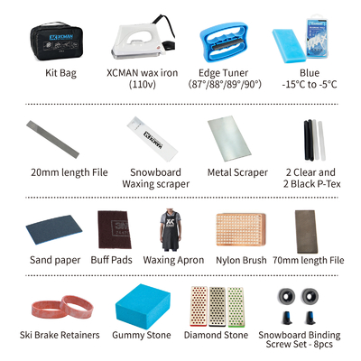 China Snowboard tooling wax iron ski vise wax scraper edge tuner metal scraper Ptex gummy stone binding screw supplier